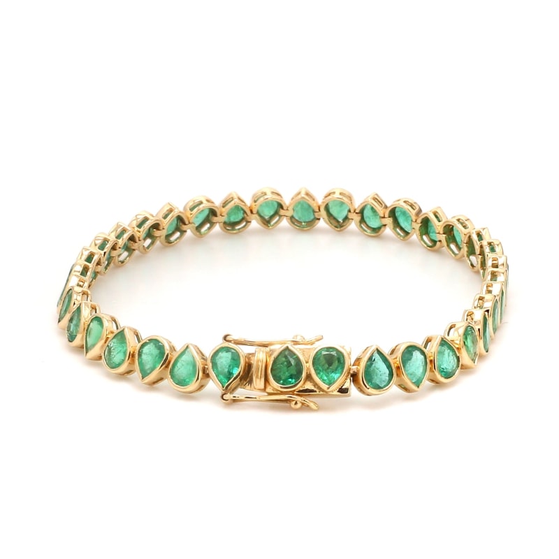 Bracelet émeraude poire