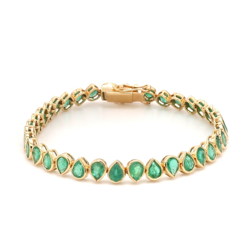 Bracelet émeraude poire