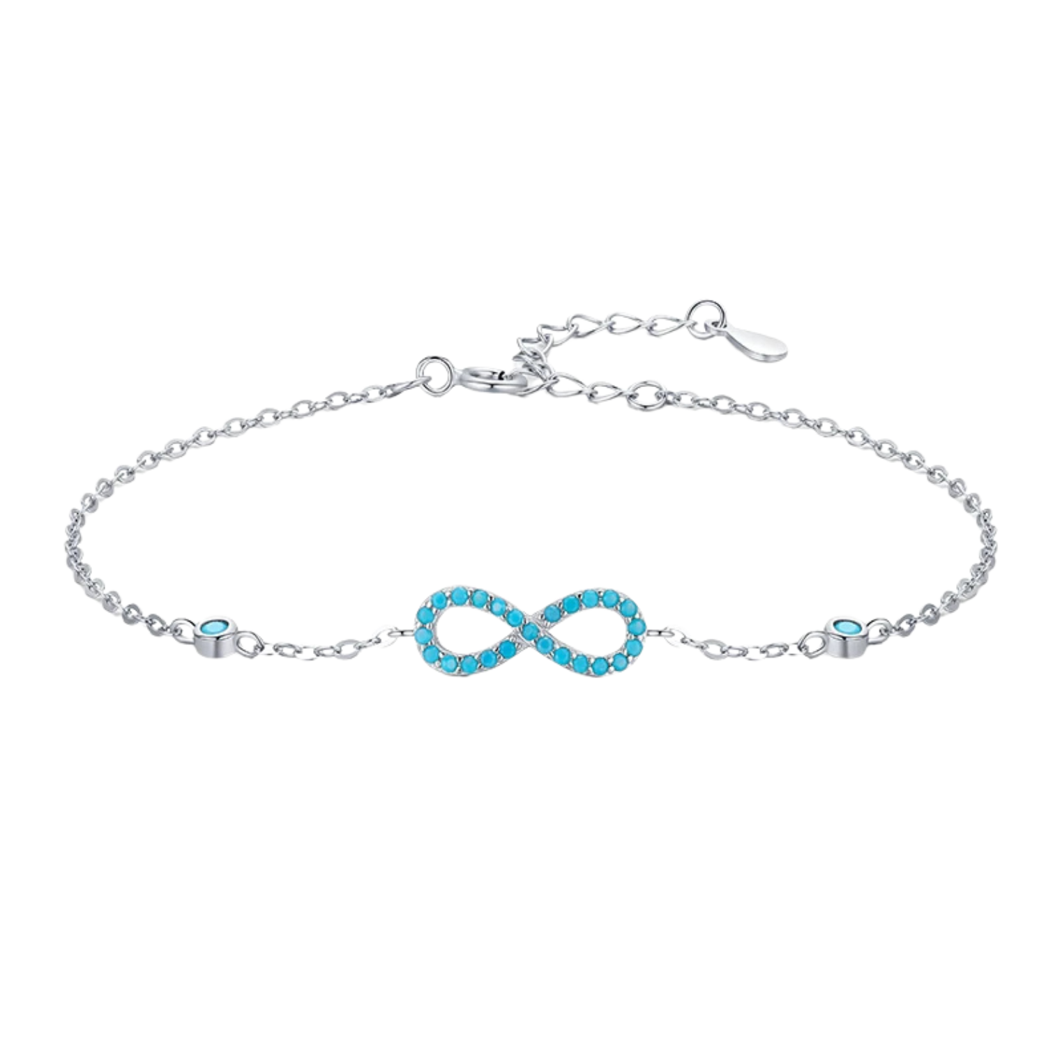 Bracelet Infini Pierre Turquoise | Bracelet Argent Femme
