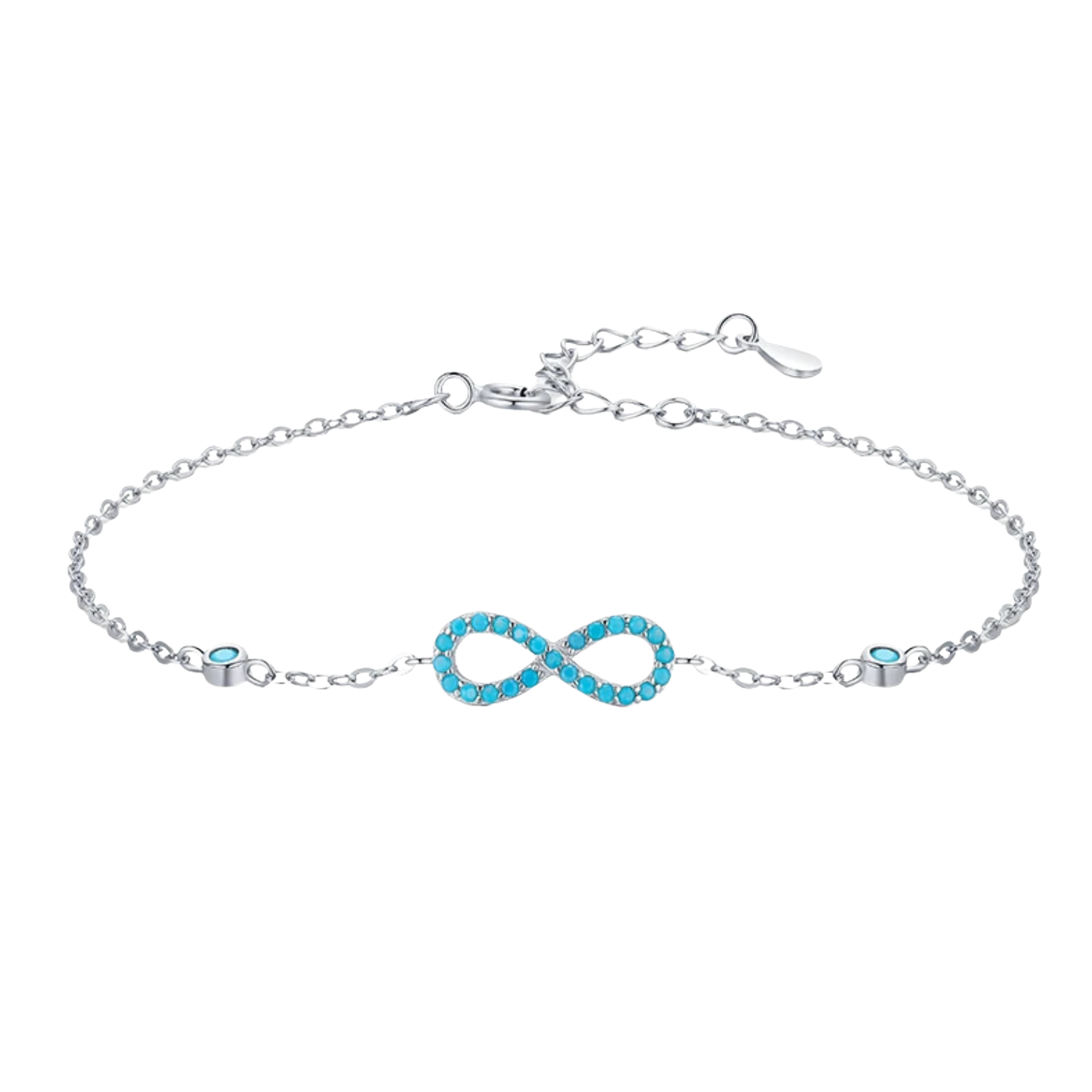 Bracelet Infini Pierre Turquoise | Bracelet Argent Femme