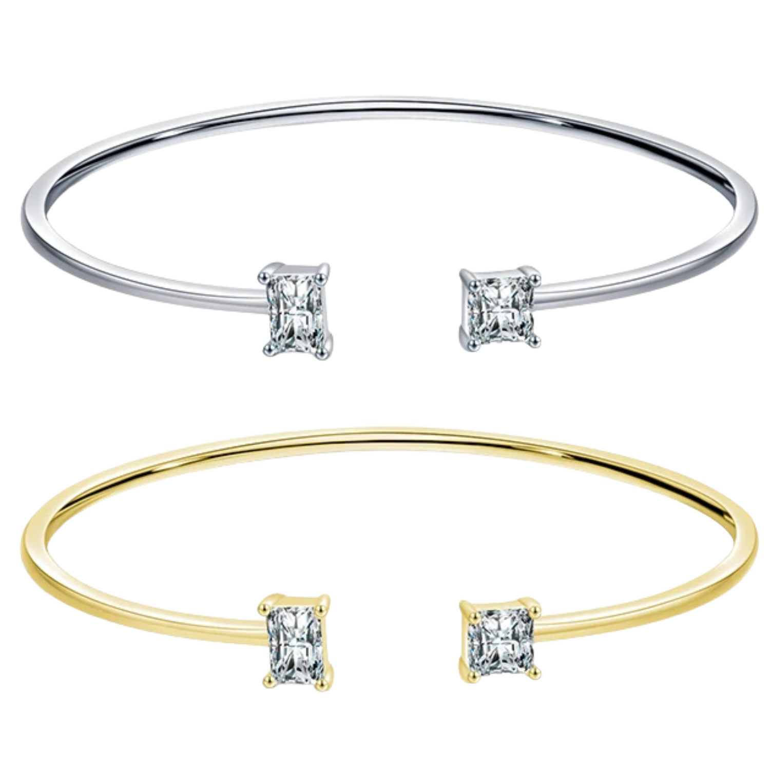 Bracelet Jonc en Argent pour Femme Zircons