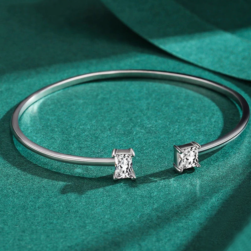 Bracelet Jonc en Argent pour Femme Zircons