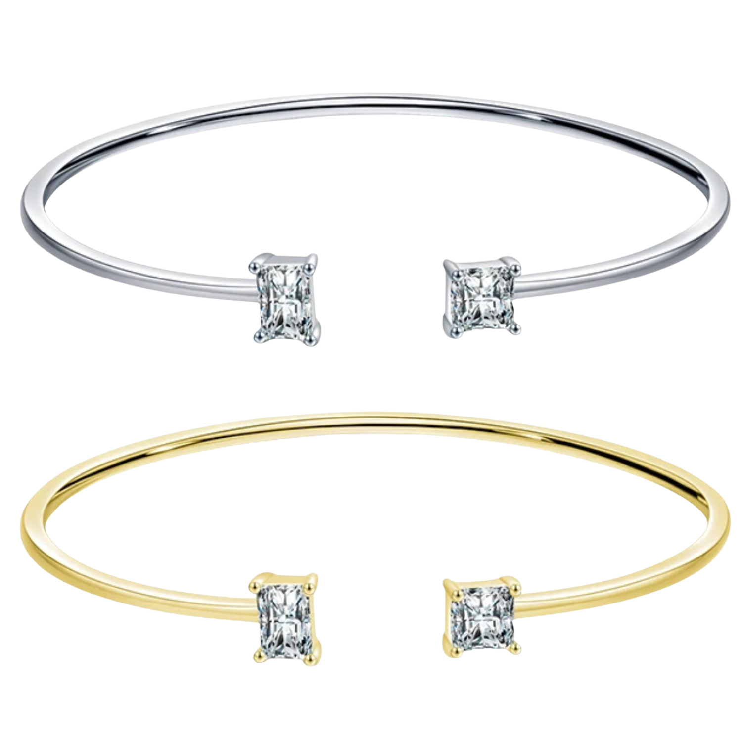 Bracelet Jonc en Argent pour Femme Zircons