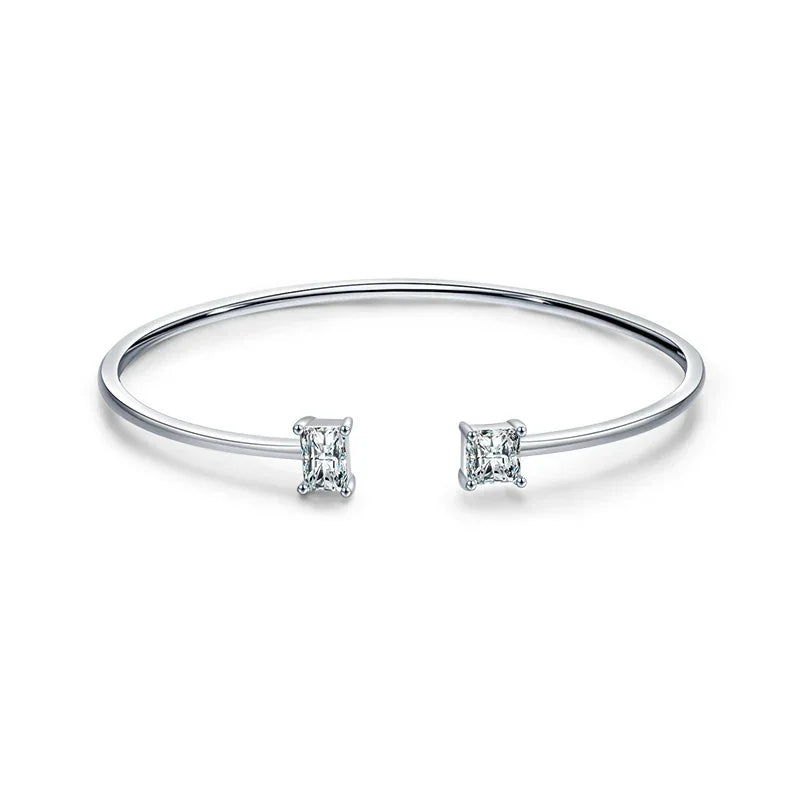 Bracelet Jonc en Argent pour Femme Zircons
