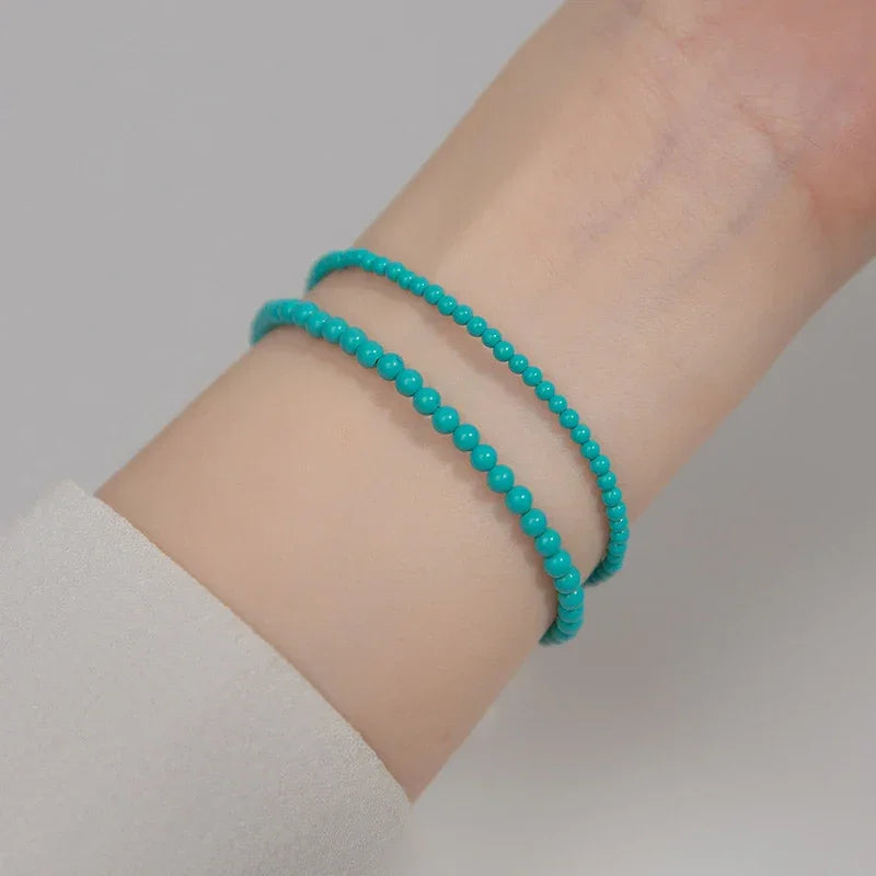 Bracelet Perles Turquoise Argent 925 | Bijoux Femmes