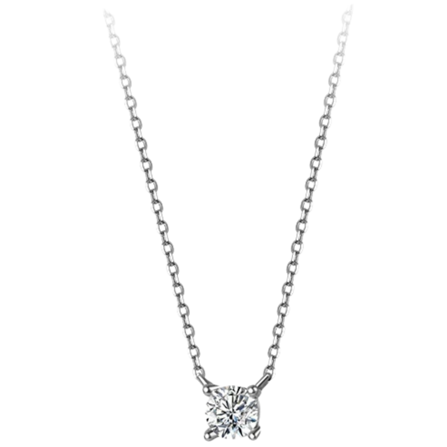 Collier Argent pour Femme Diamant Solitaire