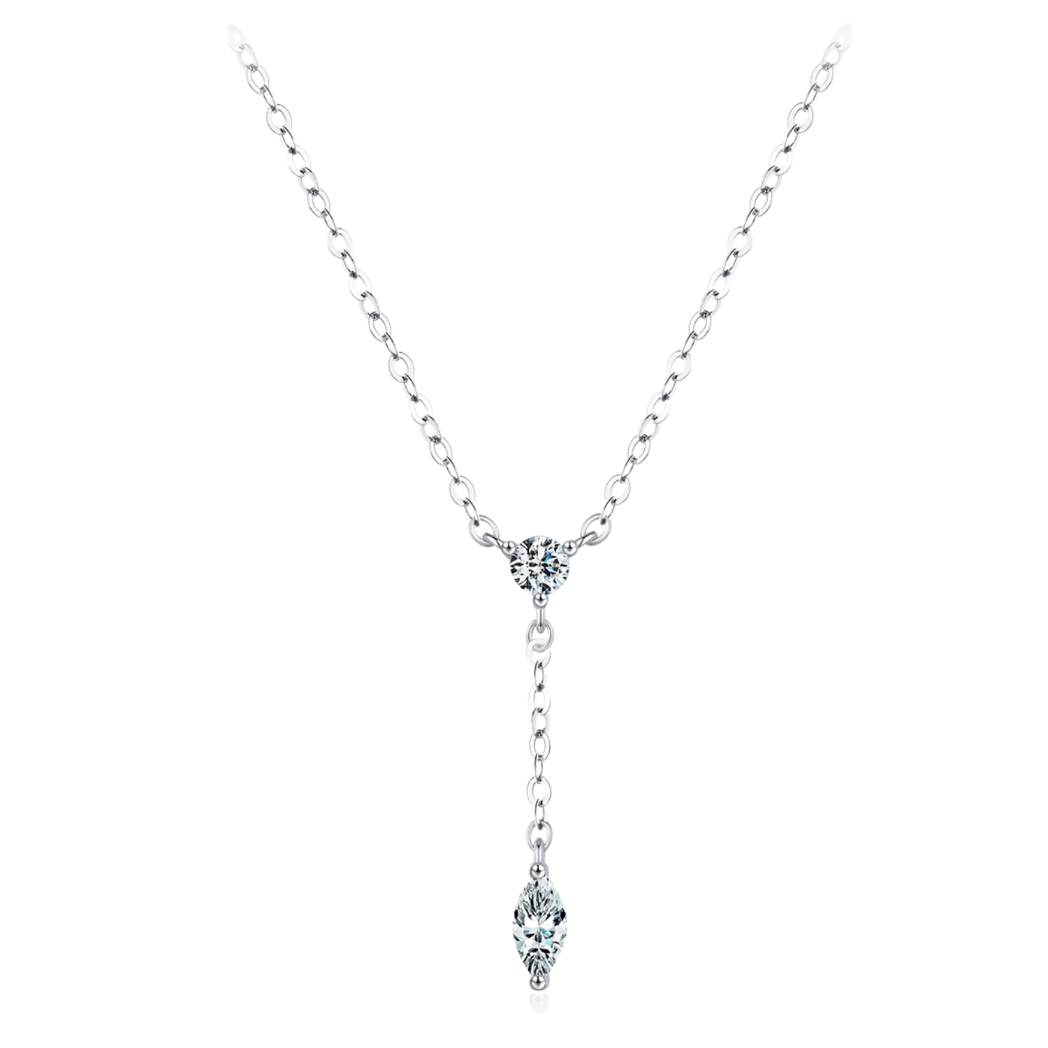 Collier cravate Argent Zircon | Bijou Femme