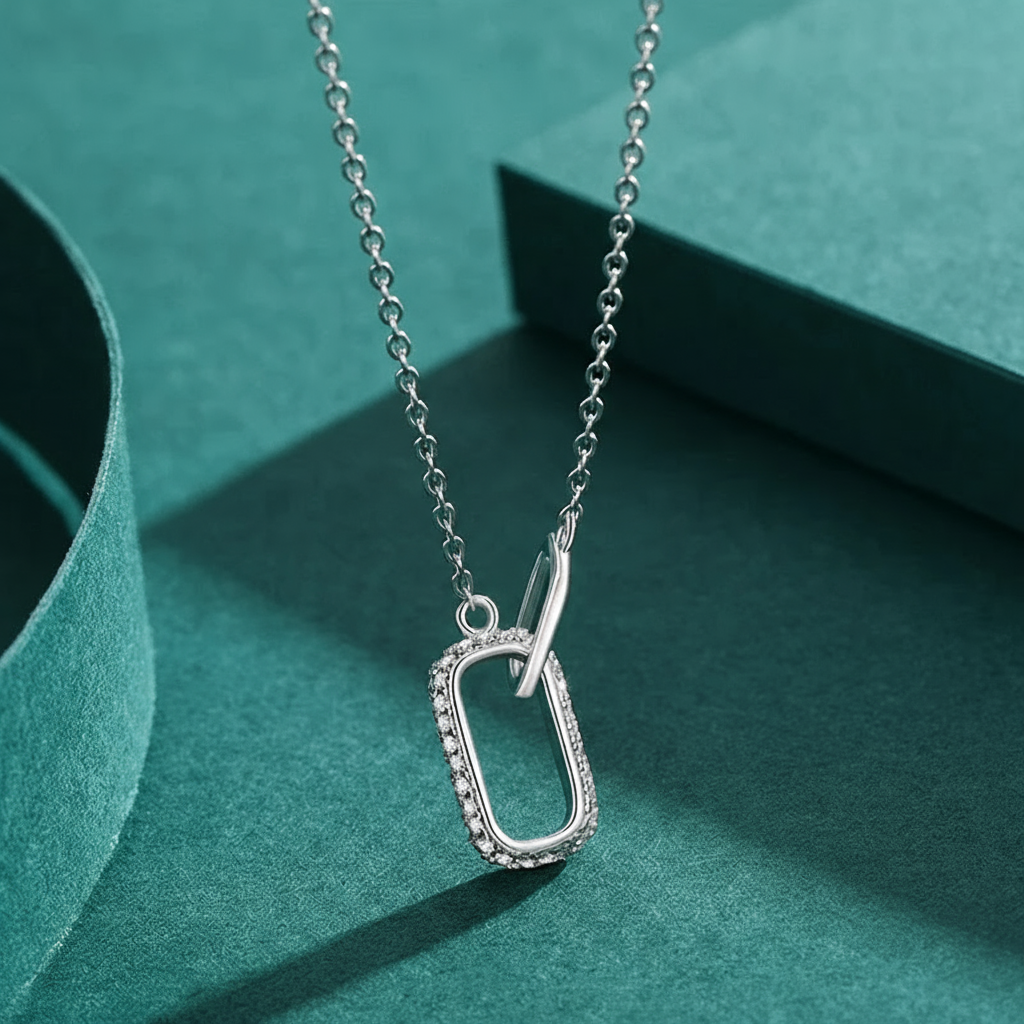 Collier Mousqueton | Collier Argent Pour Femme Zircons