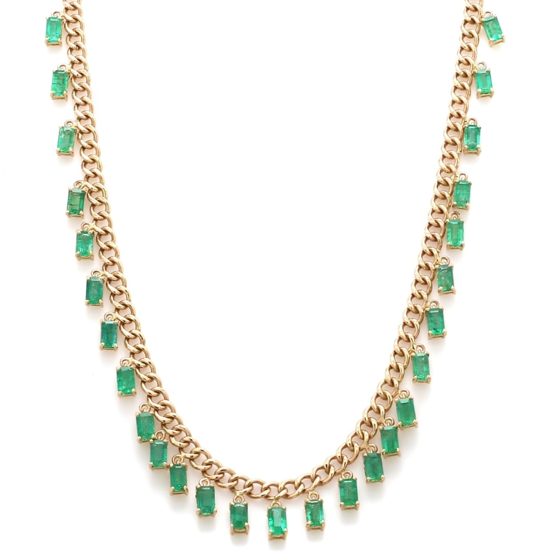 Collier or et émeraude