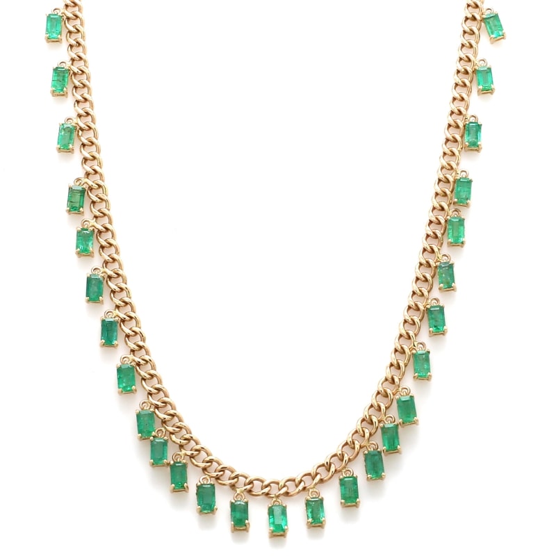 Collier or et émeraude - Or Jaune 18k