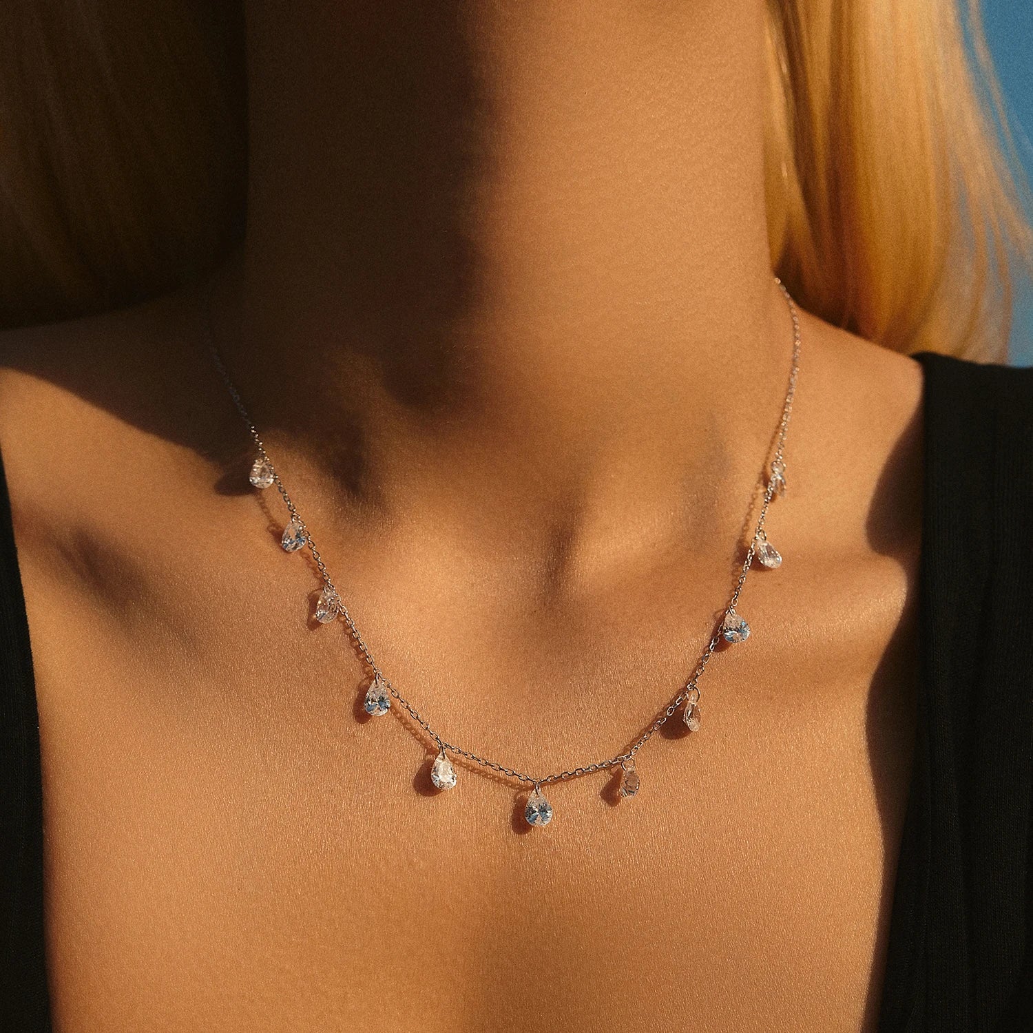 Collier Ras de cou Argent et Zircons
