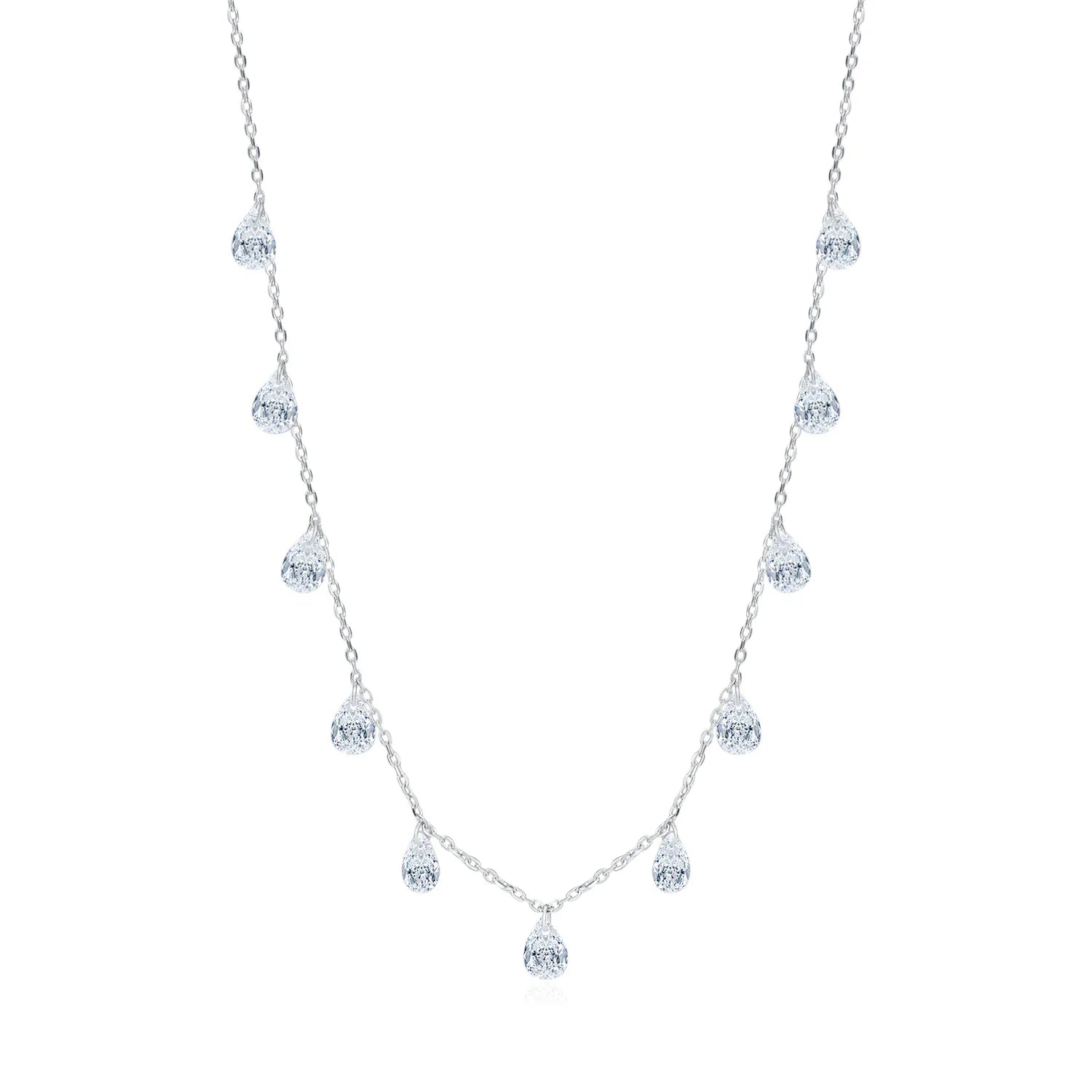 Collier Ras de cou Argent et Zircons