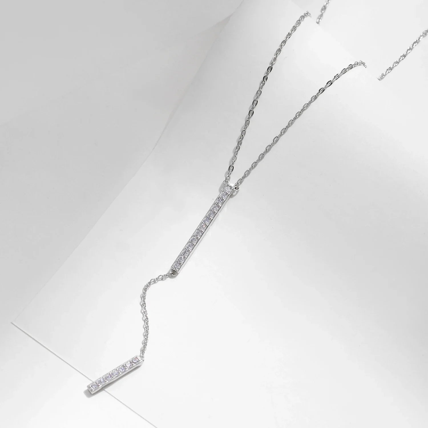 Collier Y Cravate Argent Pour Femme