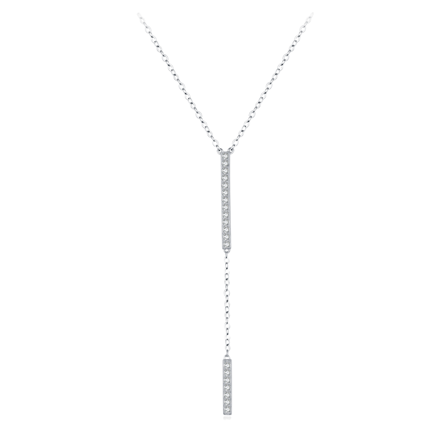 Collier Y Cravate Argent Pour Femme