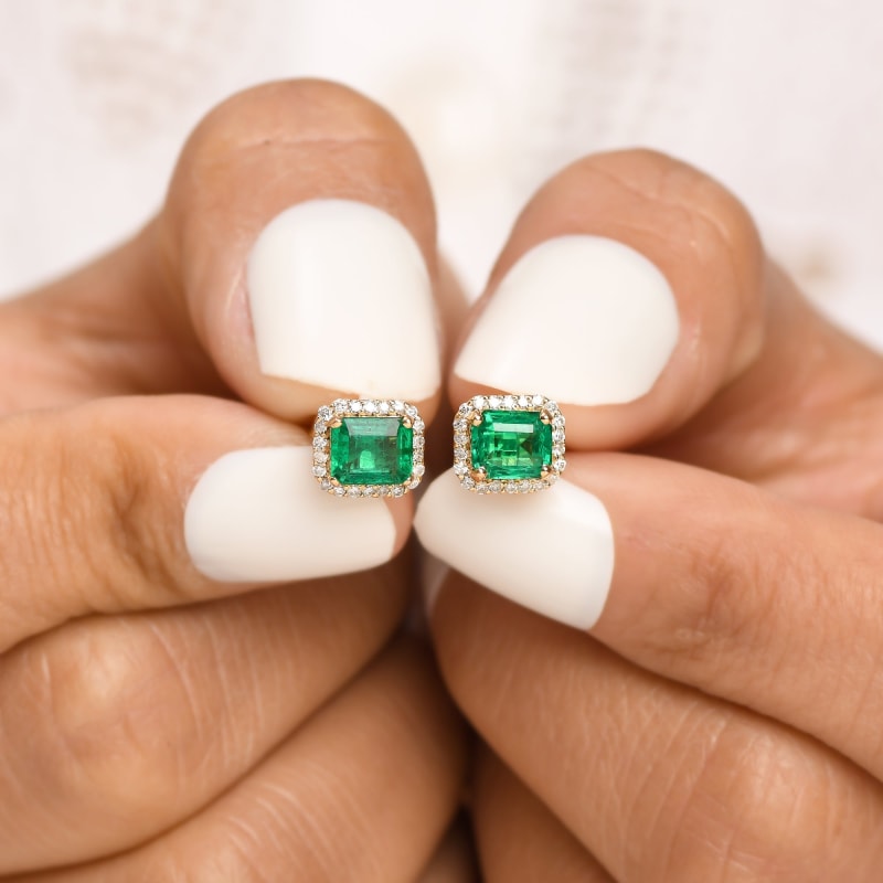 Émeraude boucle d’oreille