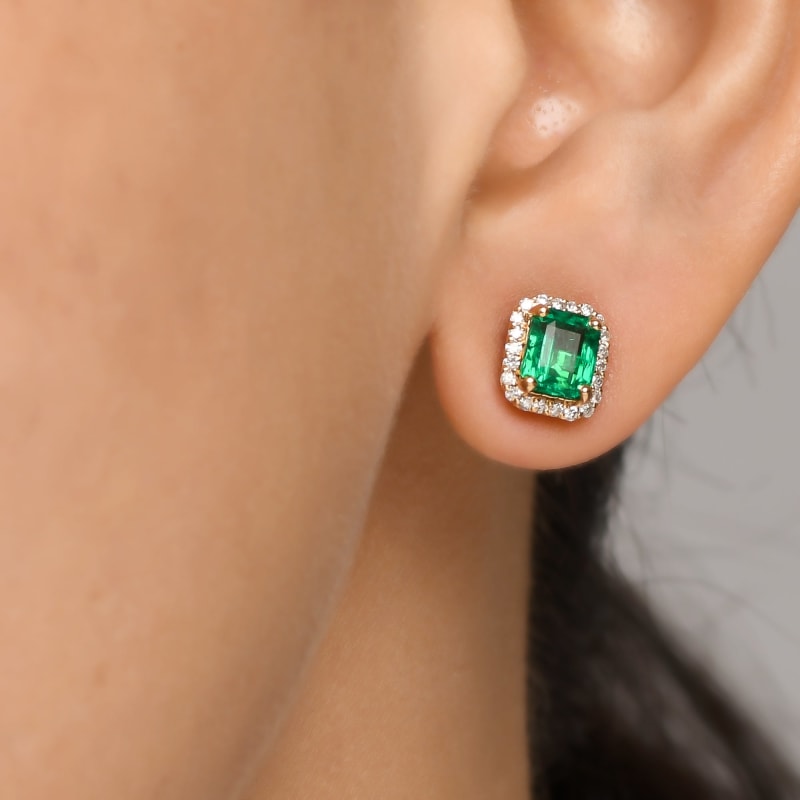Émeraude boucle d’oreille
