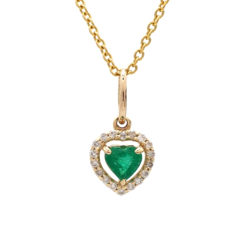 Émeraude en Pendentif - Or Jaune 18k