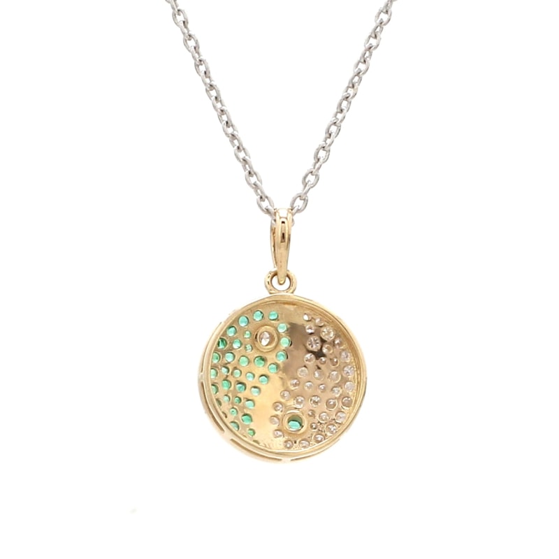 Pendentif Yin/Yang en émeraude et diamants