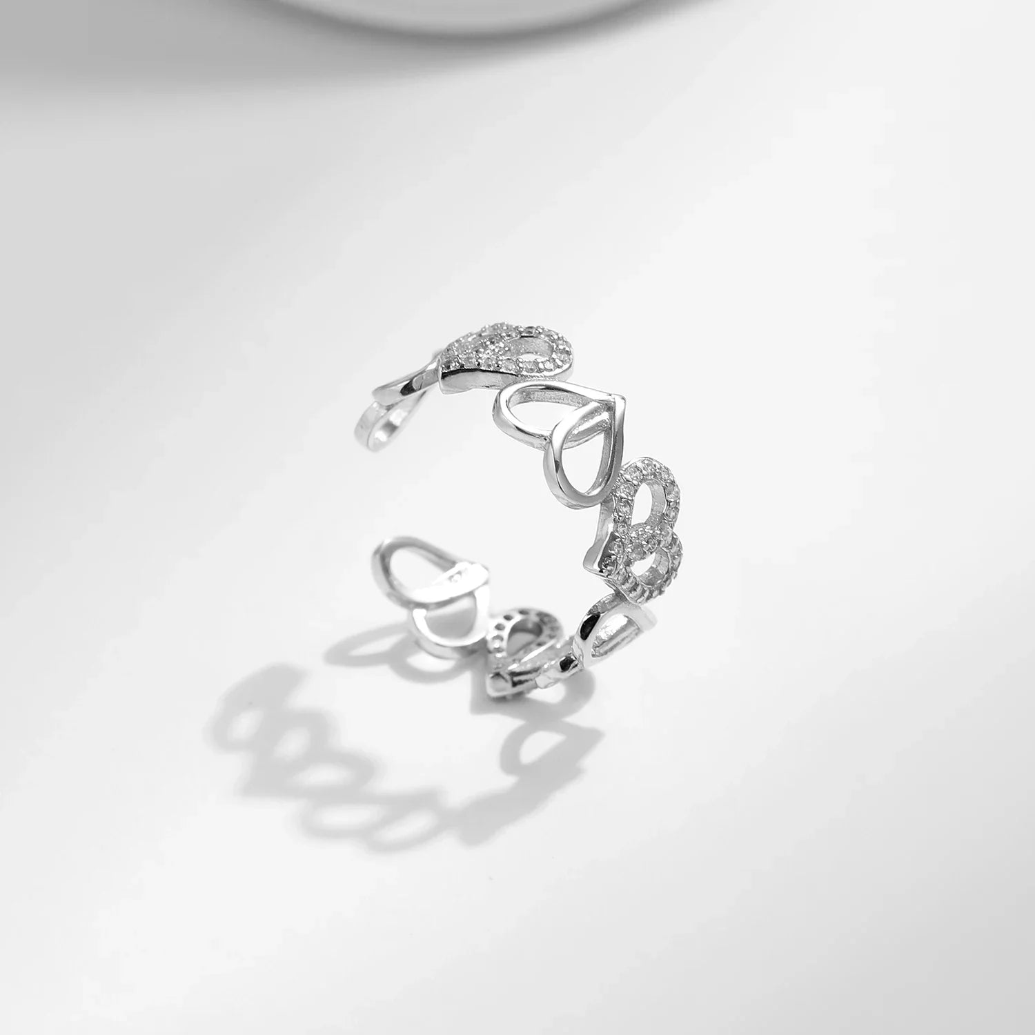 Bague Argent Coeur Femme Réglable | Bijoux Haut de Gamme