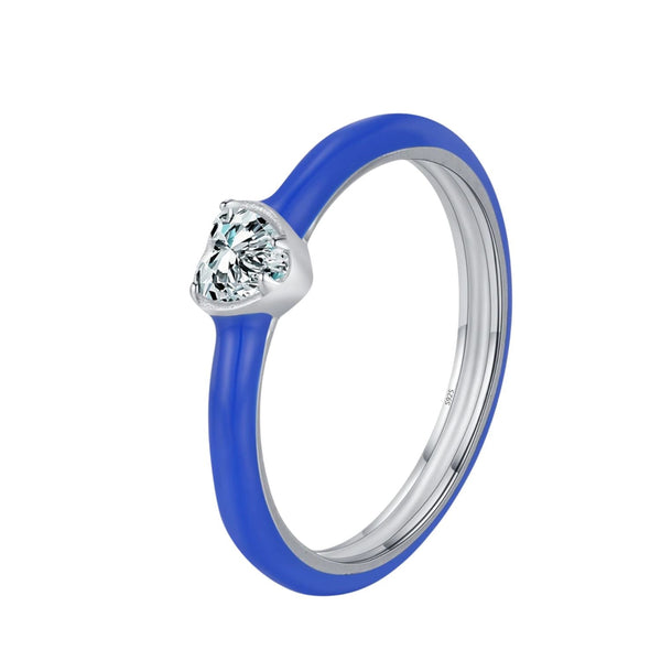 Bague Argent Femme | Bague Rose Bleu Turquoise