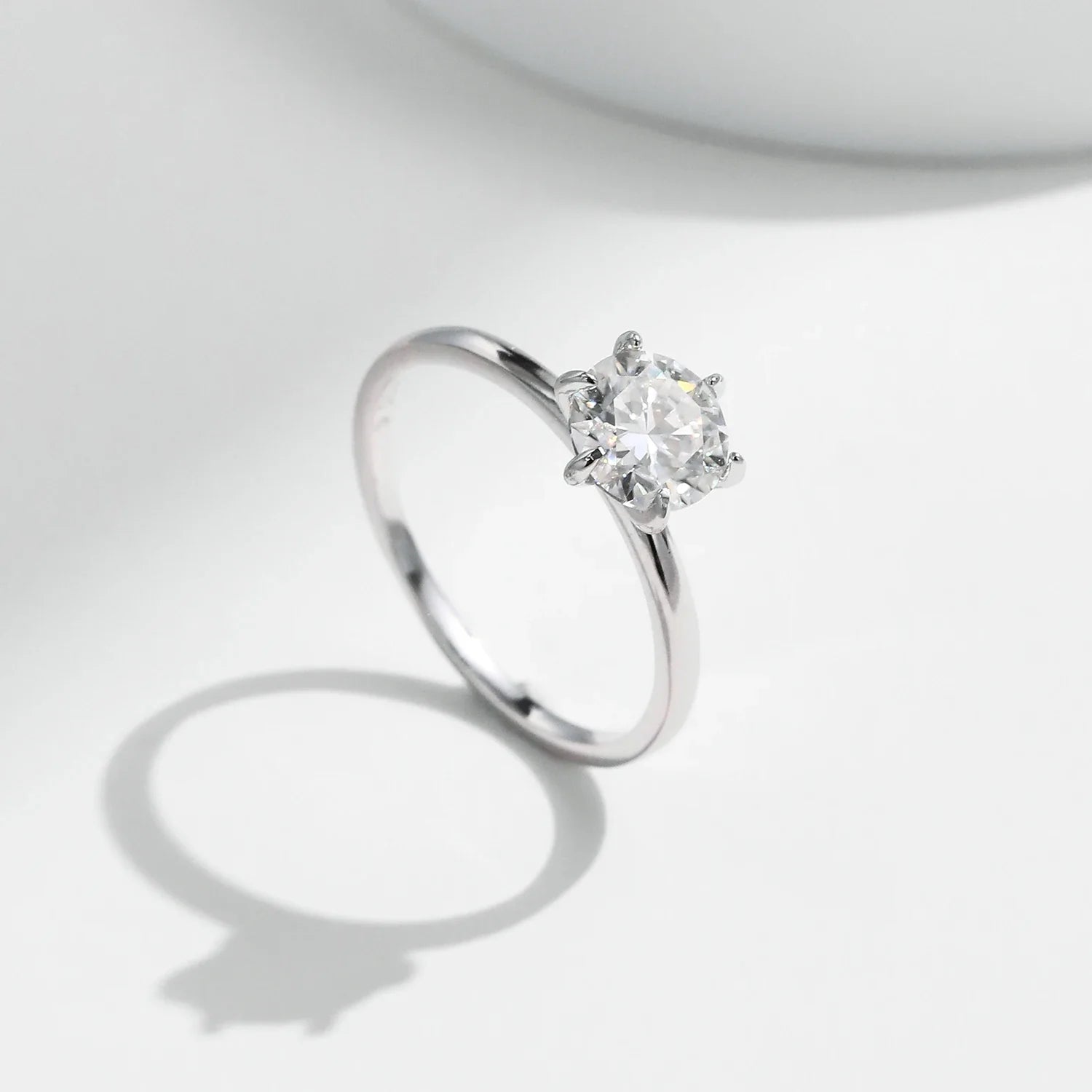 Bague De fiançailles Femme Argent Moissanite 1 carat