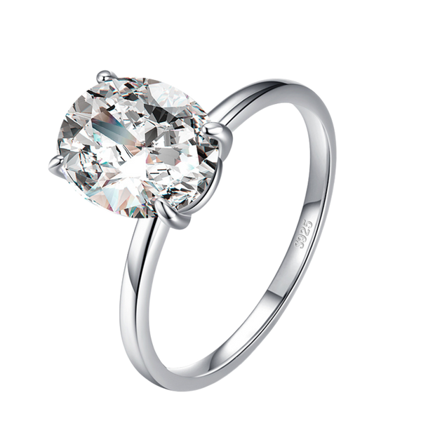 Bague de Fiançailles Solitaire | Bague Argent Femme
