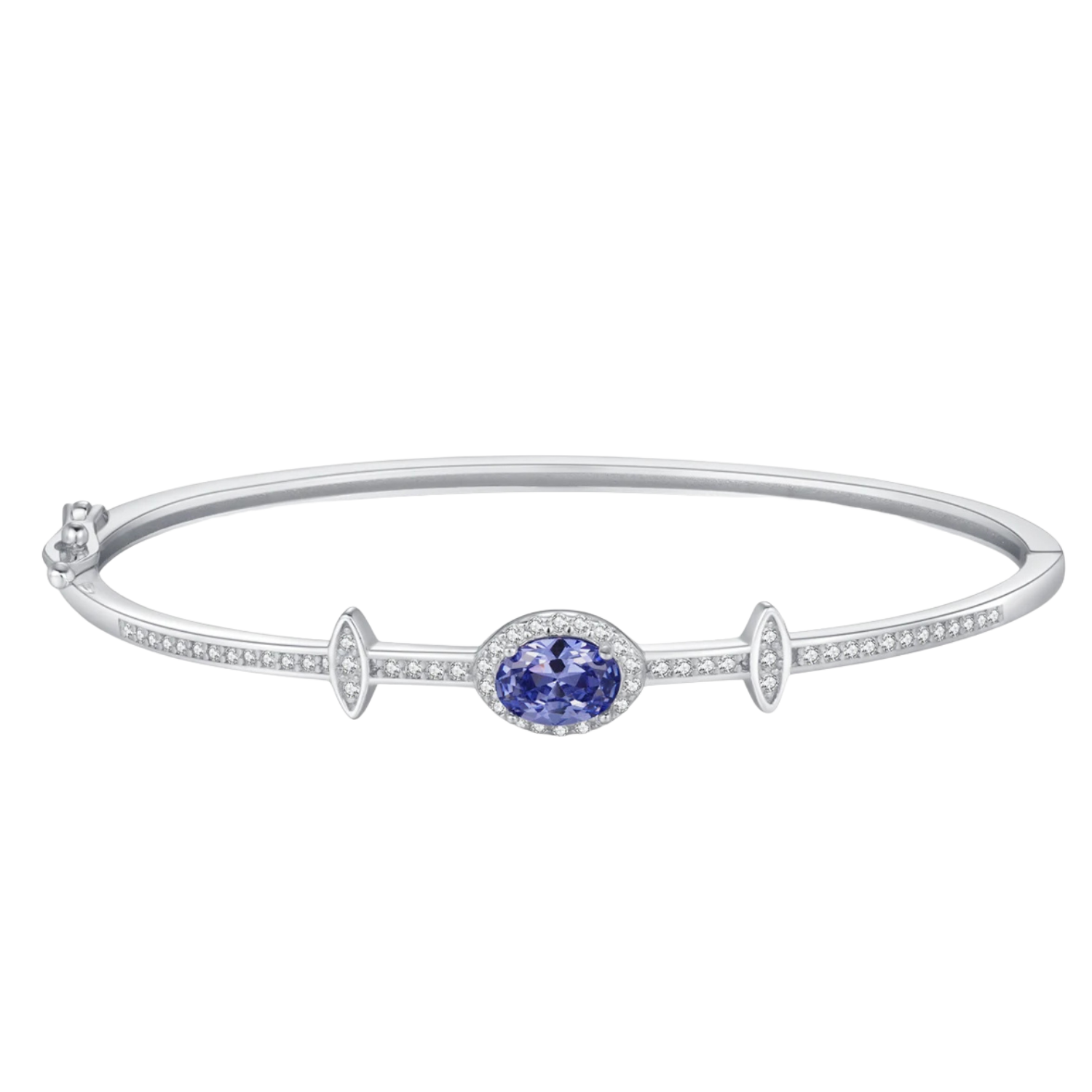 Bangle | Bracelet Jonc Argent Pierre Bleu
