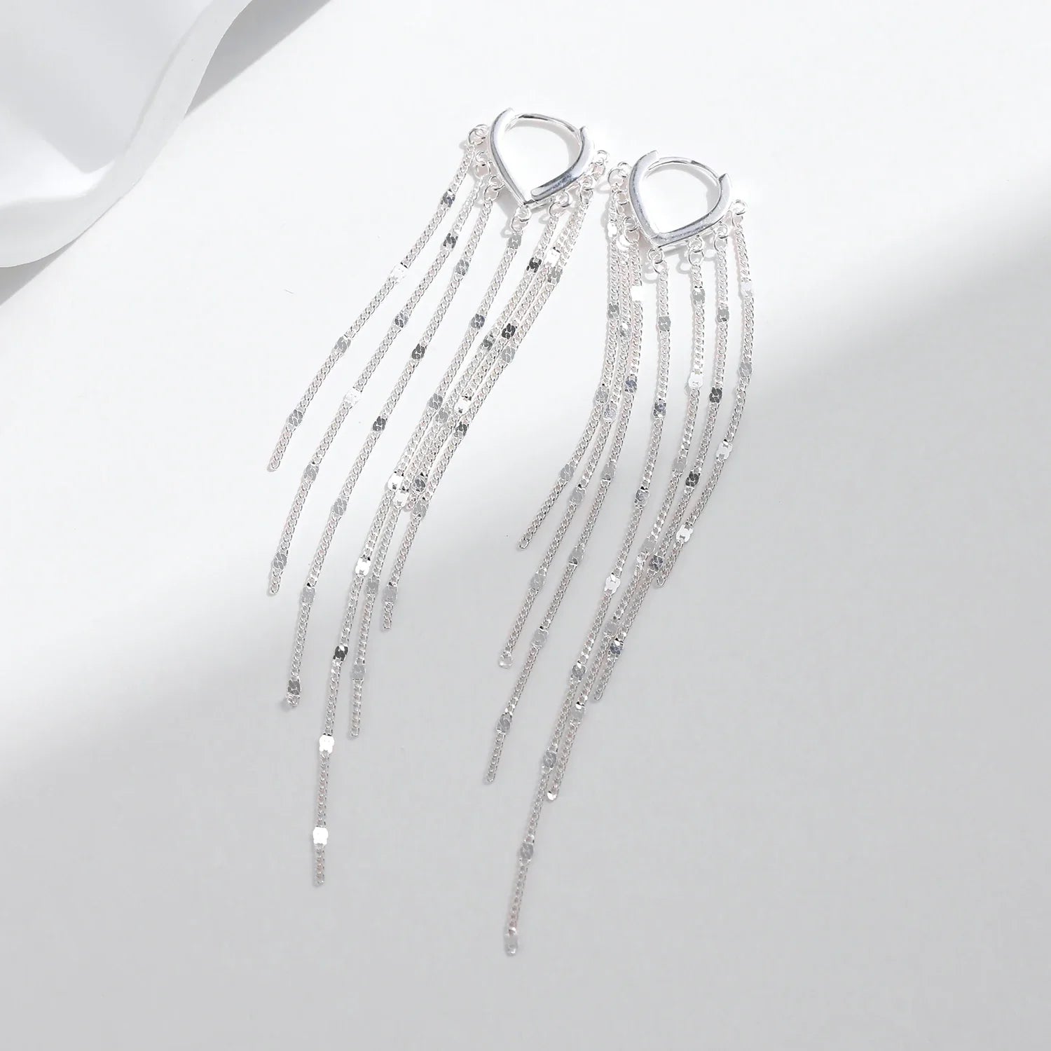 Boucles d’oreilles Pendantes Chaîne Argent