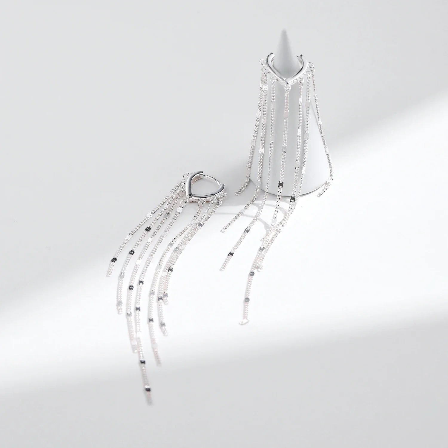Boucles d’oreilles Pendantes Chaîne Argent