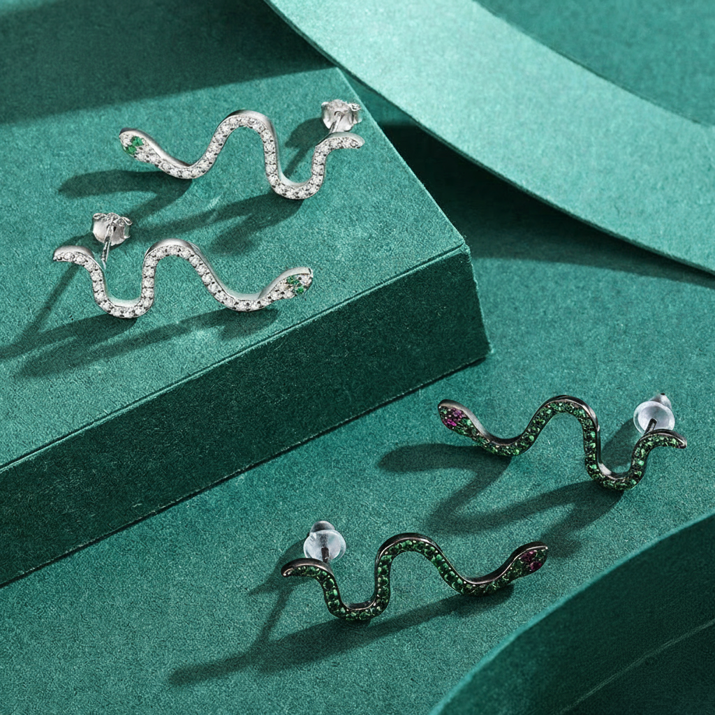 Boucles d’oreilles Serpent Argent 925