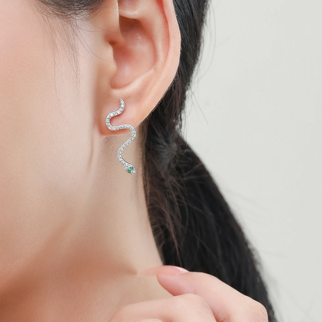 Boucles d’oreilles Serpent Argent 925