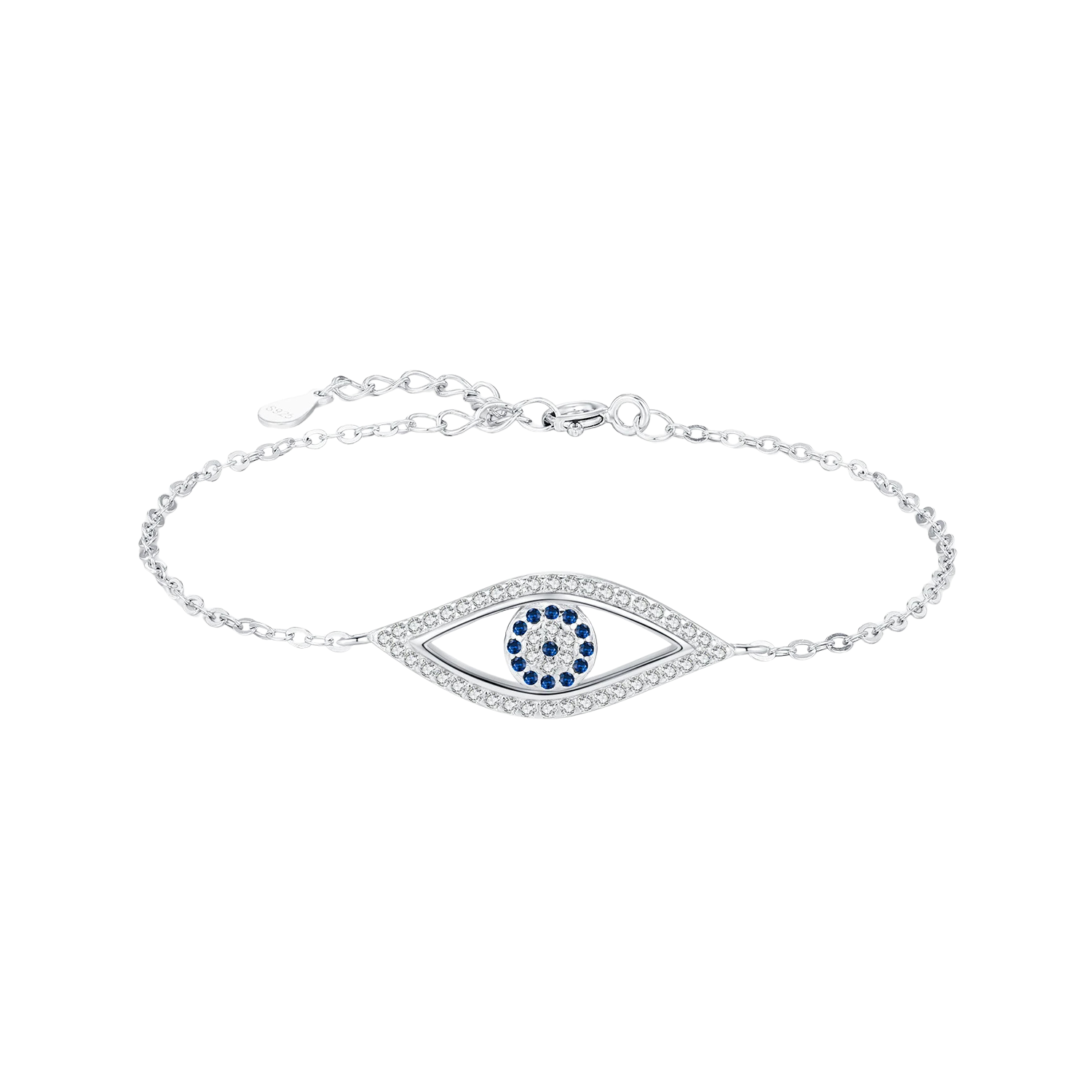 Bracelet Argent Femme | Bracelet Oeil | Bracelet Chaîne