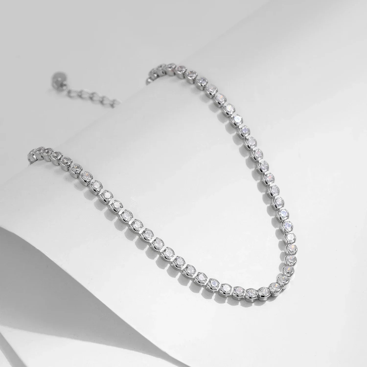Bracelet Argent Femme | Sertis Semi-Clos