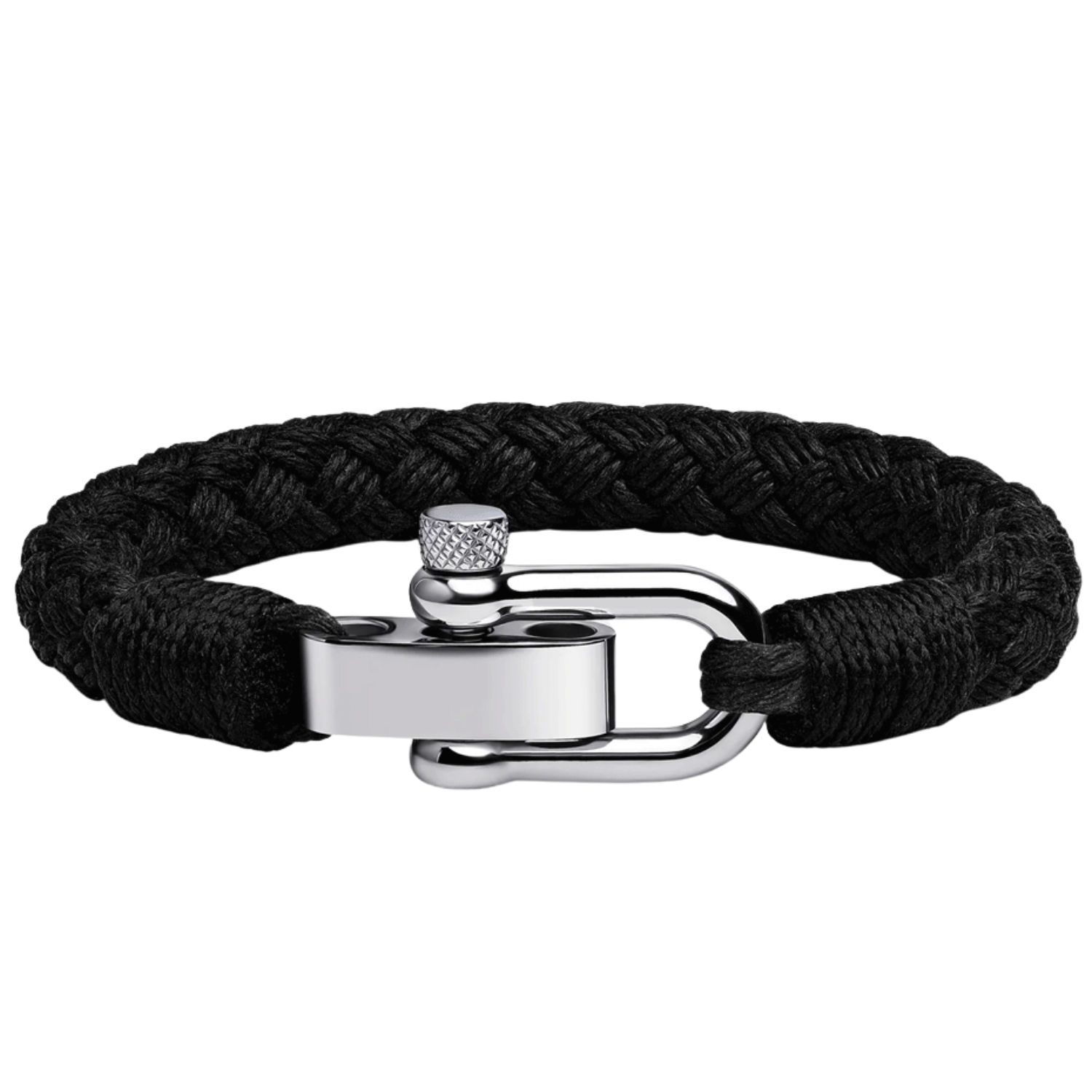 Bracelet Cordon Homme Noir Acier Inoxydable | Bijoux Homme