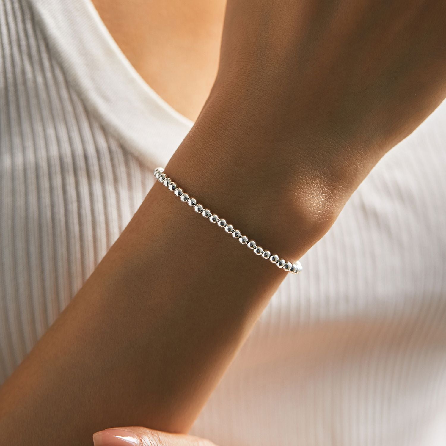 Bracelet Femme Argent Perles | Bijoux Femme Argent