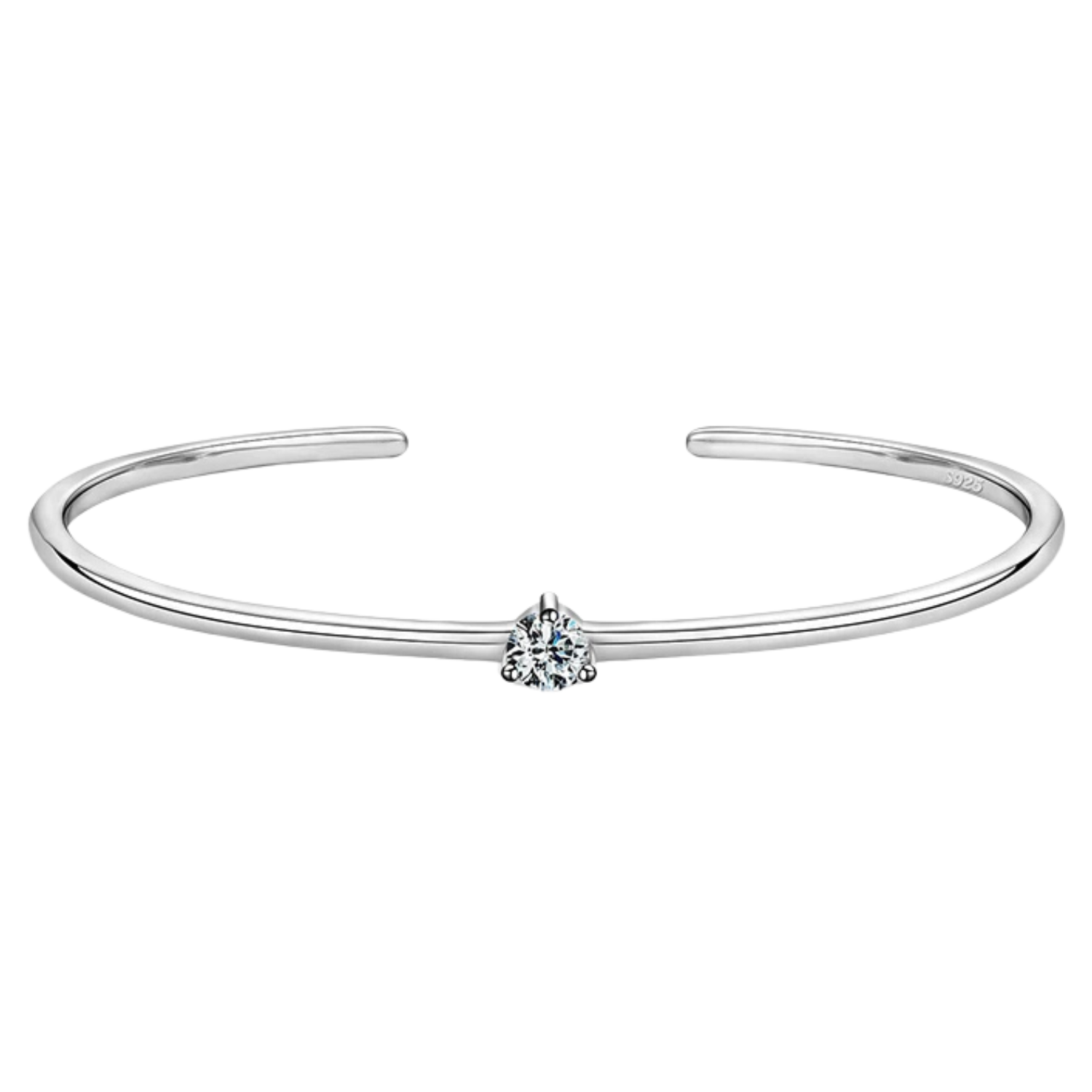 Bracelet Jonc Argent Femme Solitaire