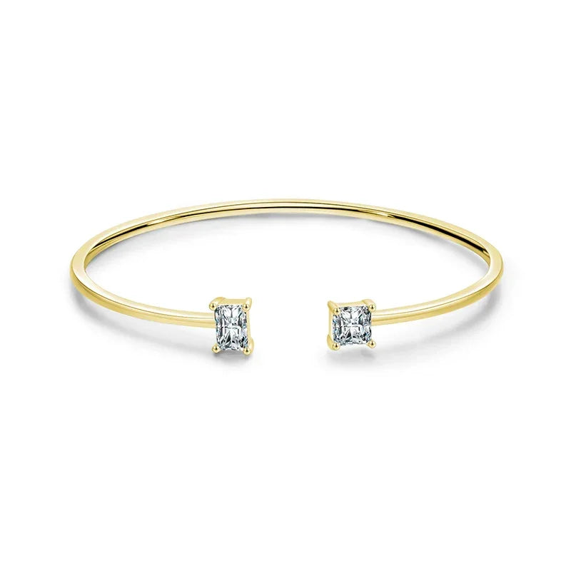 Bracelet Jonc en Argent pour Femme Zircons