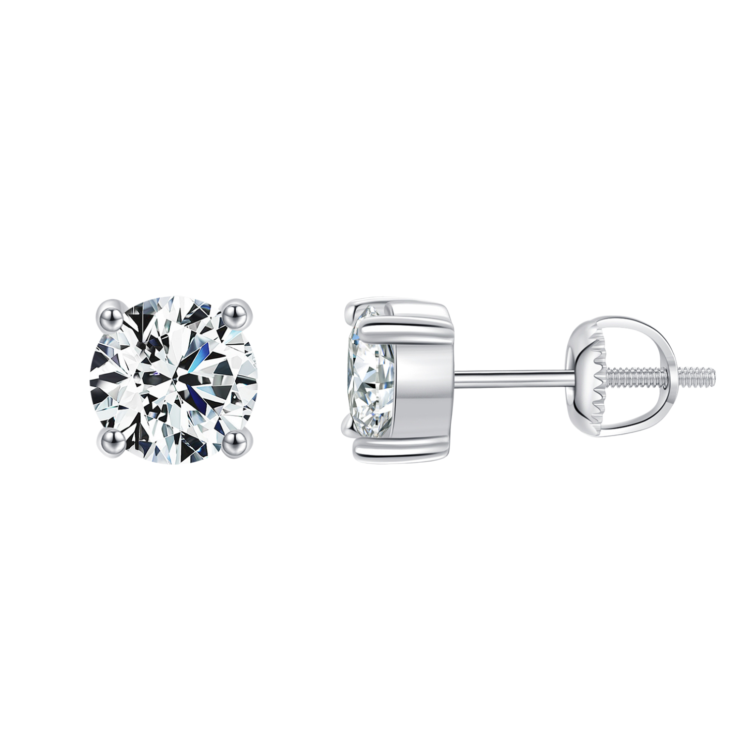 Clous d’oreilles Argent | Boucles d’oreilles Moissanite