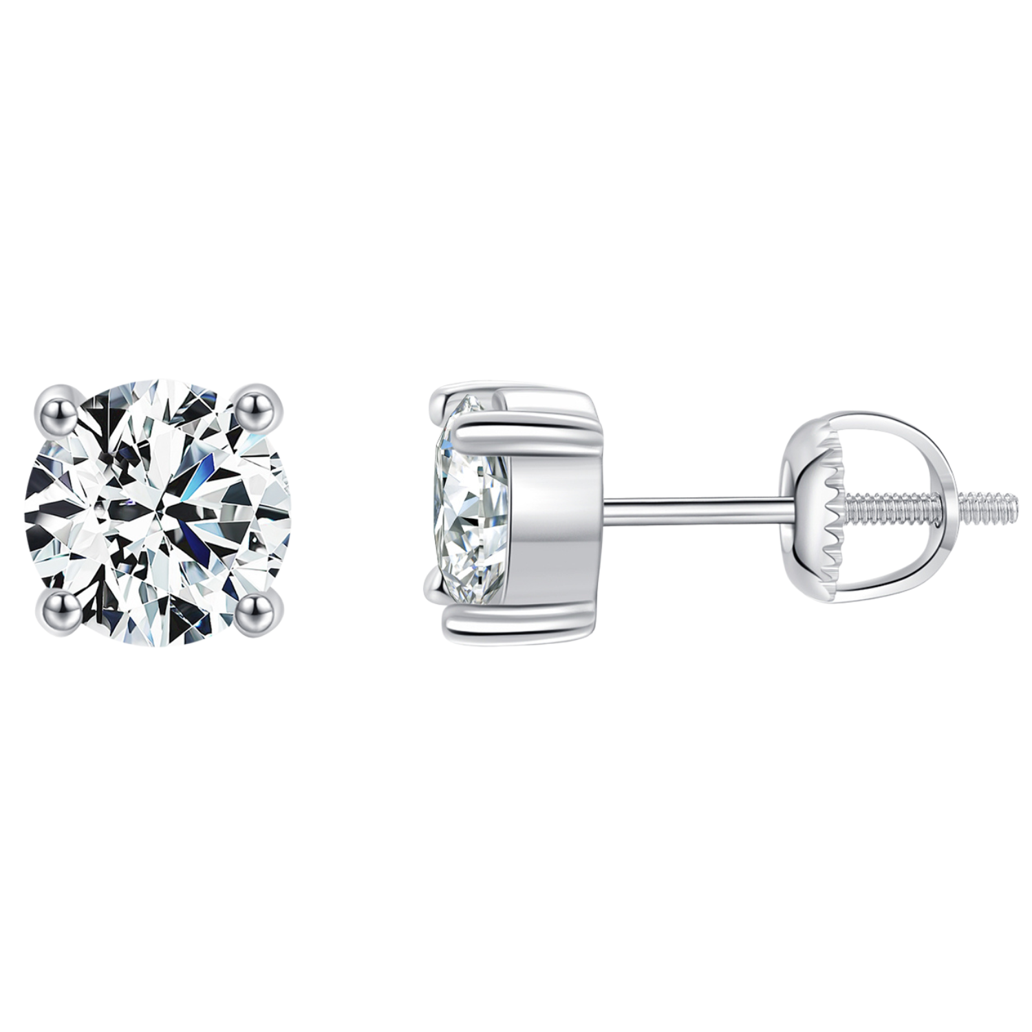 Clous d’oreilles Argent | Boucles d’oreilles Moissanite