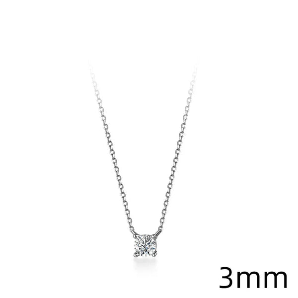 Collier Argent pour Femme Diamant Solitaire