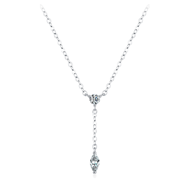 Collier cravate Argent Zircon | Bijou Femme