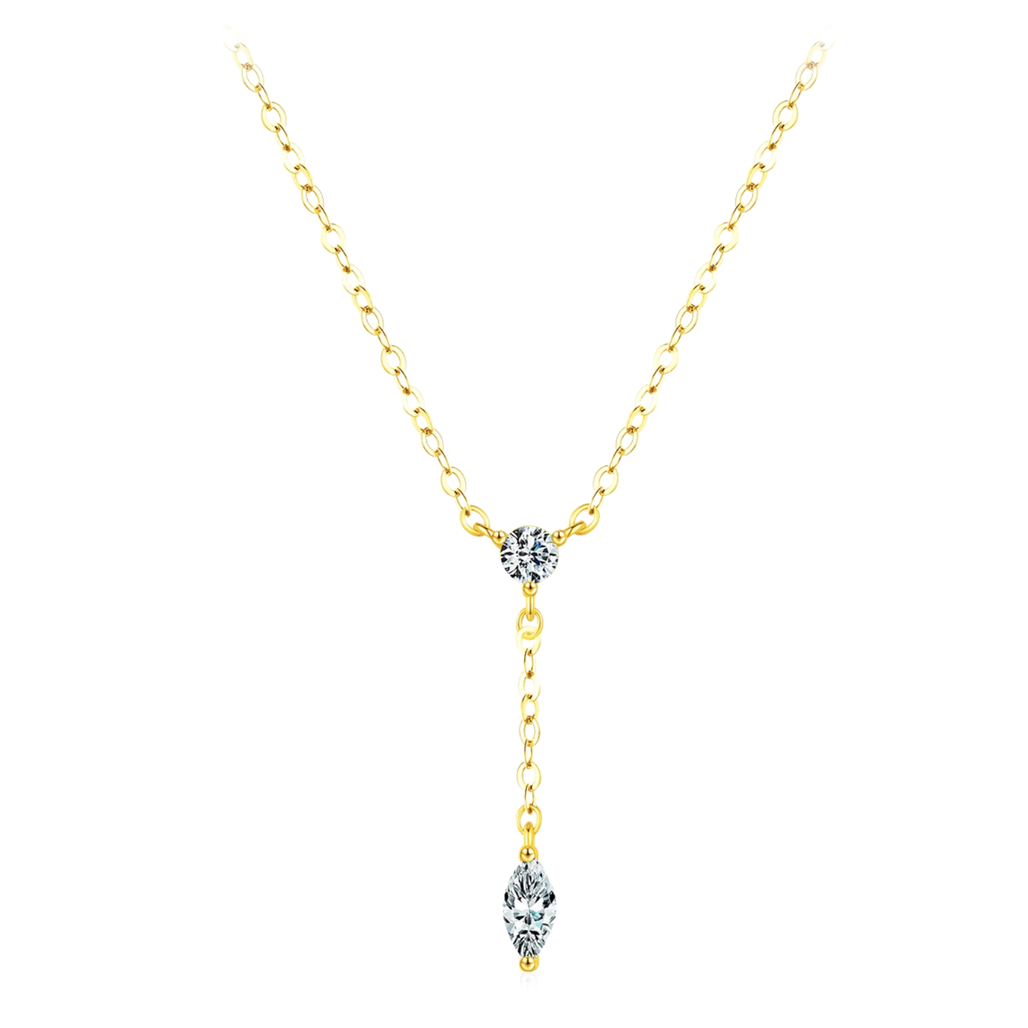 Collier cravate Argent Zircon | Bijou Femme
