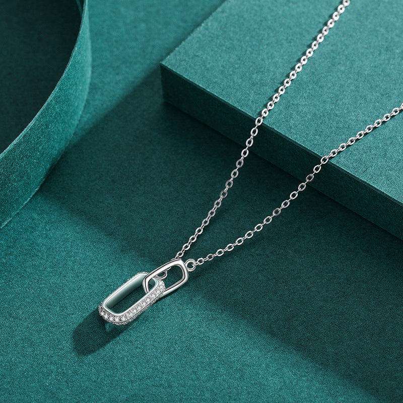 Collier Mousqueton | Collier Argent Pour Femme Zircons