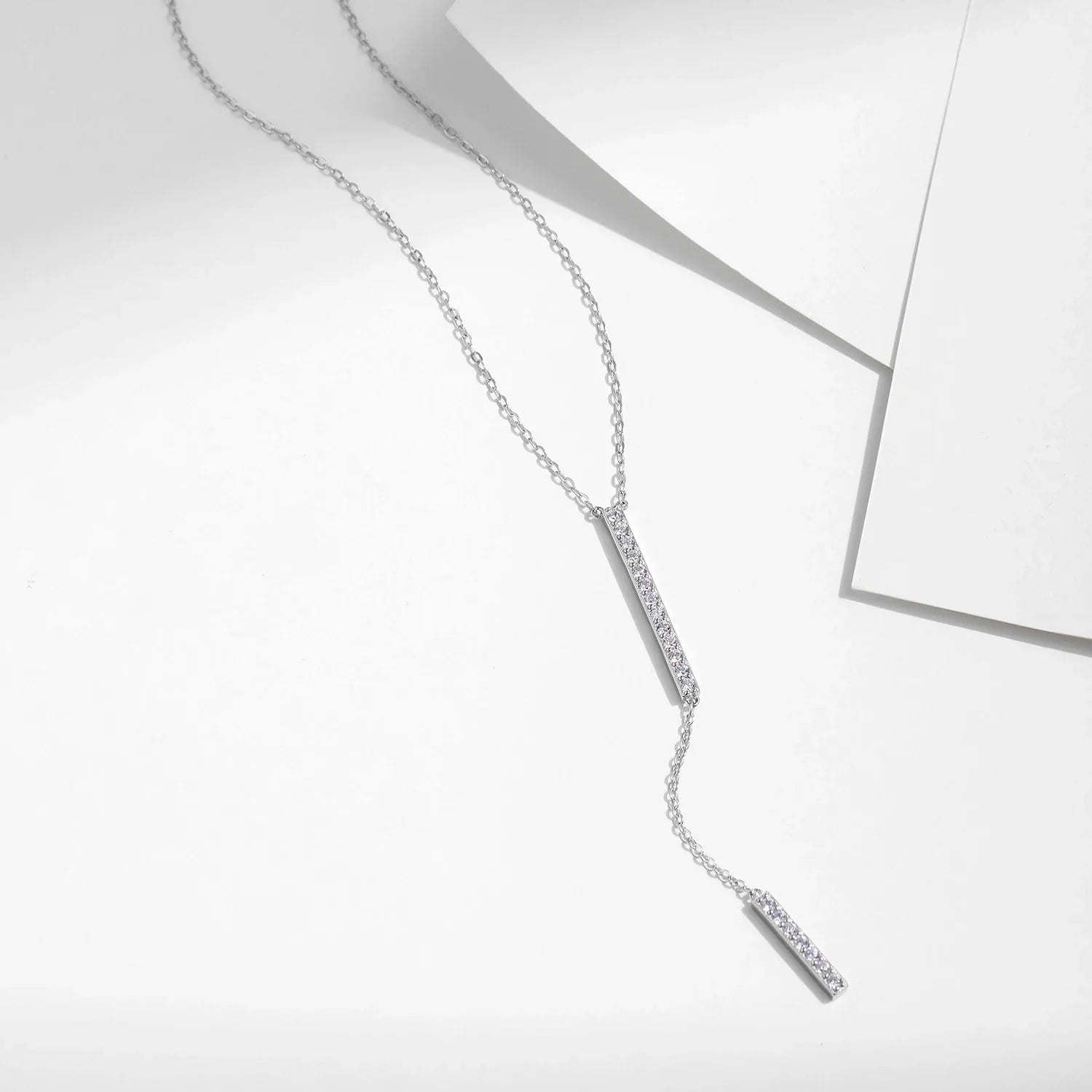 Collier Y Cravate Argent Pour Femme